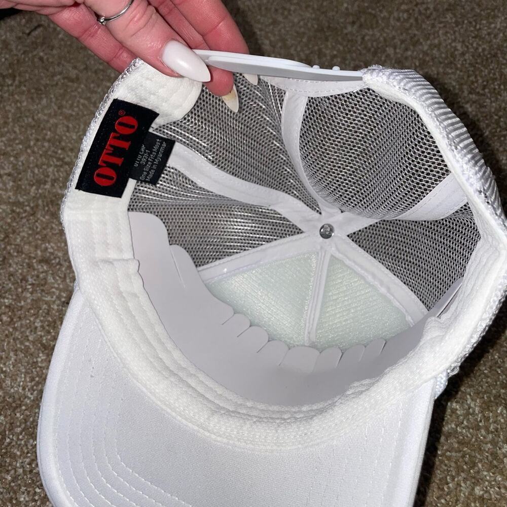 OTTO Hat cap trucker hat white mesh back FAT TIRE OSFM NEW - Picture 3 of 3